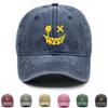 Golden OX Eyes Smile Face Print Snapback Baseball Hat, Dad Hat Unisex Headwear Leisure Cotton Adjustable Sun Hat