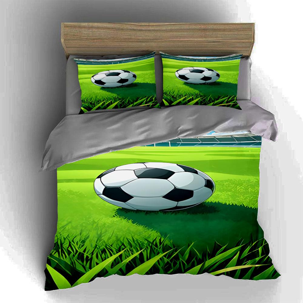 Soccer field design. Bedding Duvet cover sets Duvet covers Pillowcases gifts (1 * Duvet Cover 2 * Pillowcases, without duvet insert)