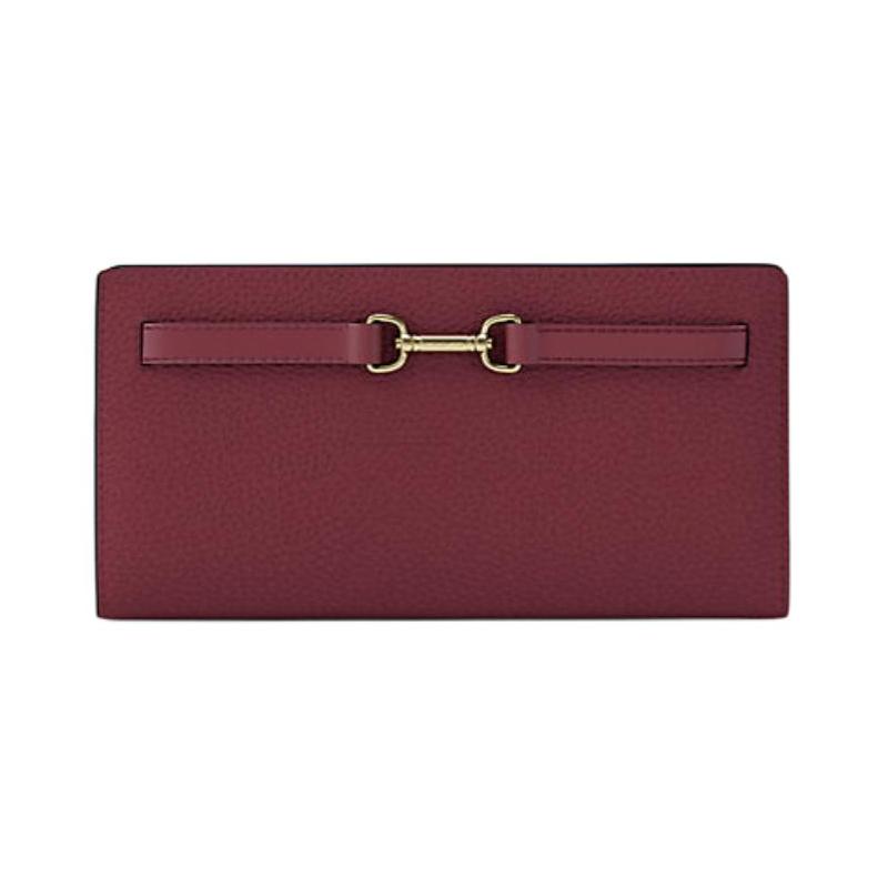 MICHAEL KORS Carson pebbled snap design leather wallet large size women s cherry red Package + original box красный