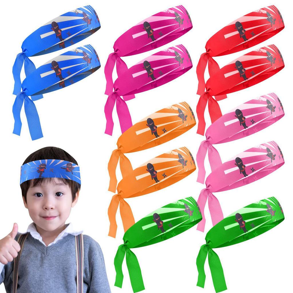 Kids Ninja Samurai Karate Headband Party Gift Decor Hairband for Birthday Theme Supplies