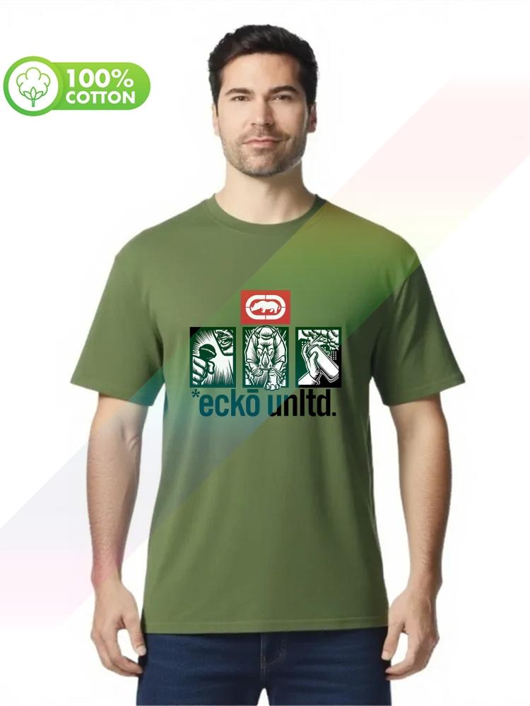 100 cotton round neck heavy weight Unisexs Tshirt EckoUnltd Short Sleeve Create Unisex Stunning S3XL Tops Tees