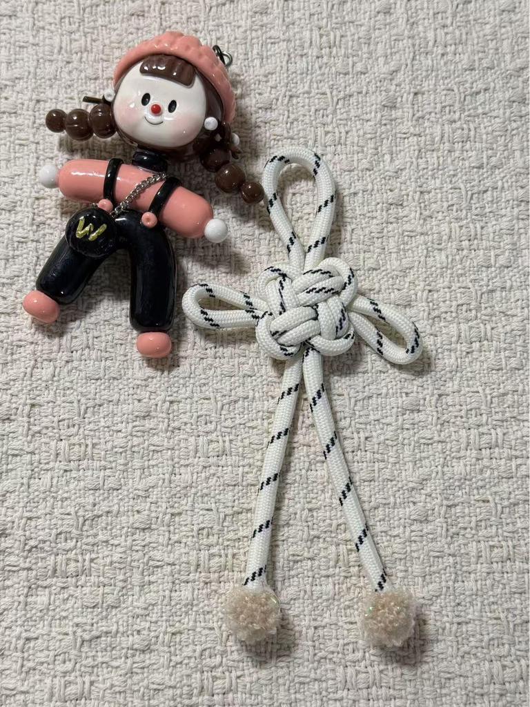 Pearl Chinese Knot Ethnic Style Handmade Woven Nylon Rope Phone Lanyard Pendant
