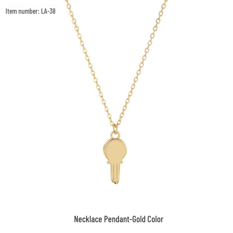 925 Silver Key Pendant Necklace - Women's Clavicle Chain, Cold Style, Couple's Niche Design