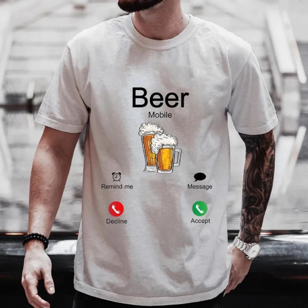

Футболки с графическим принтом Beer Is Calling Пятничное пиво Beerlover Мужские футболки Одежда Y2K Мальчишник Выпивка Команда Парные футболки XXXXXL белый