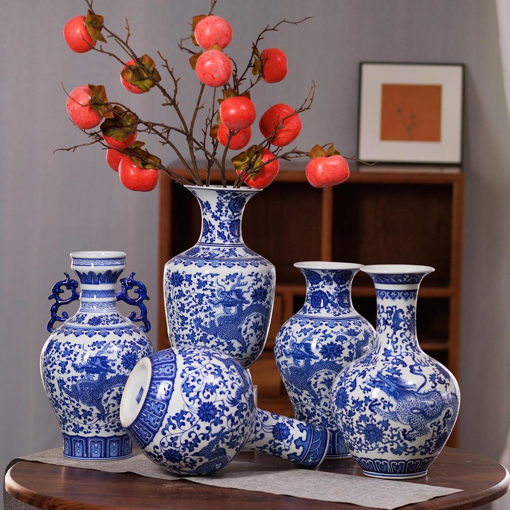 Antique Style Blue and White Porcelain Vase for Home Decoration