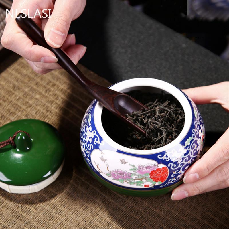 Čínská keramická vzduchotěsná dóza Domácí s víkem Nádoba na čaj Cestovní přenosné Plechovky na čaj Nádoba na skladování bonbonů Kuchyňské potřeby Příslušenství