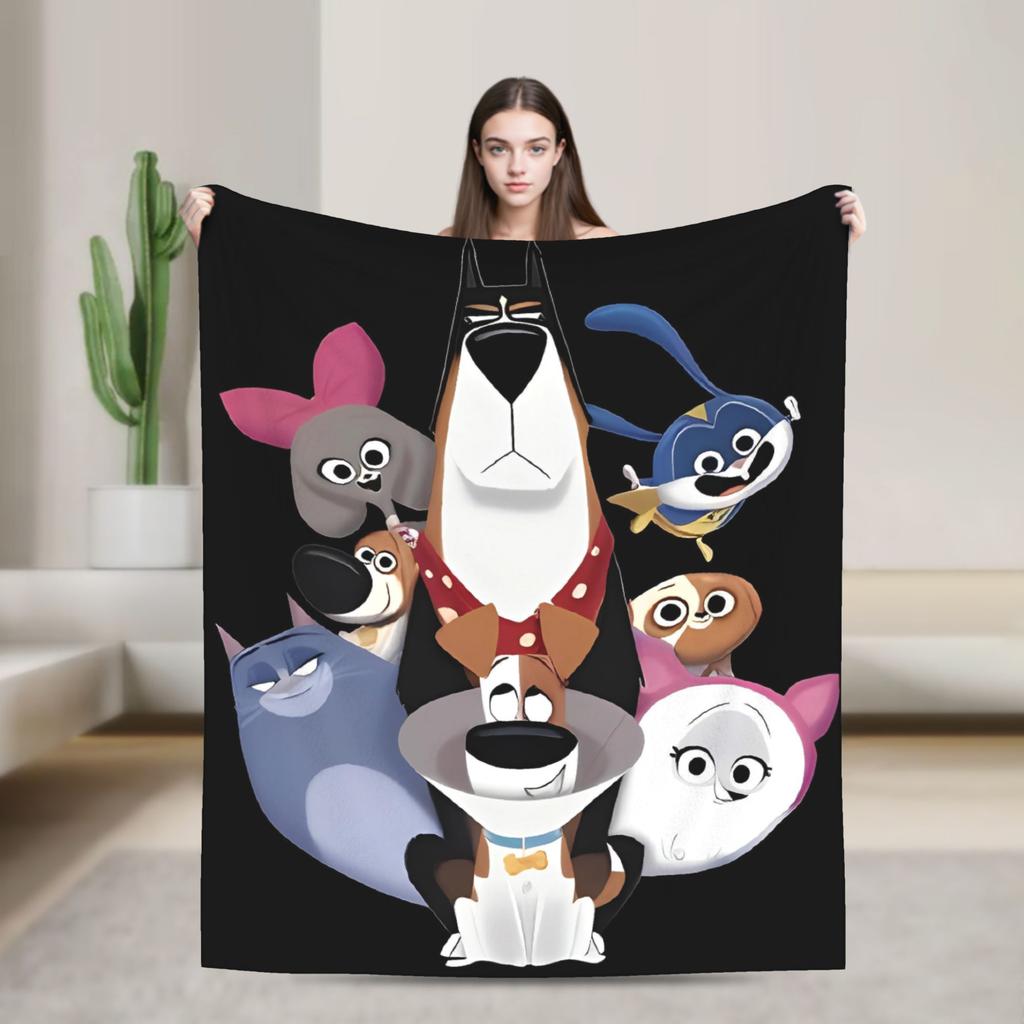 The Secret Life of Pet Flannel Blankets Winter Movie Soft Warm Bedding Throws for Girls Boys Living Room Aesthetic Bedspread