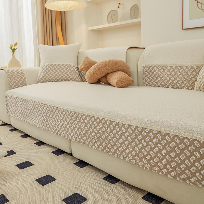 Chenille French Sofa Cushion Non-Slip Seat Cover Four Seasons Universal Light Luxury Sofa Protector