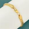 6mm Gold Plated Dragon Bone Chain Bracelet 24K Gold Plated Braided Chain Lobster Clasp