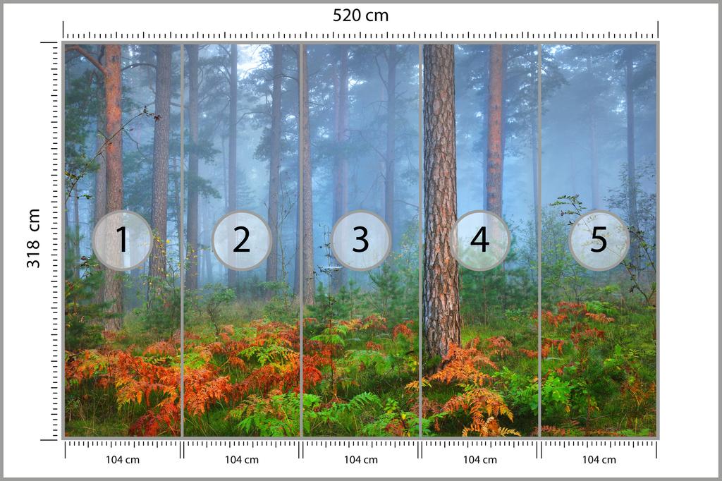Photomural Forest In Fog Washable Fleece 520x318