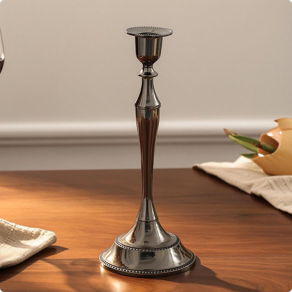 Candlestick Holder Tall Taper Candle SingleHead Metal for Dining Table, Wedding