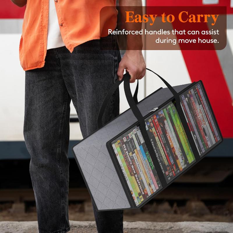 DVD Organizer Bag Non Woven Fabric Material Large Capacity Comic Book Storage for Bedroom Living Room Gift Use