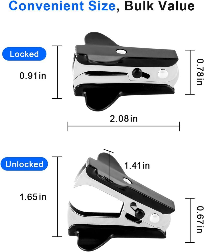 3-Pack Black Staple Removers, Mini Metal Staple Puller Removal Tools for School, Office, and Home Use