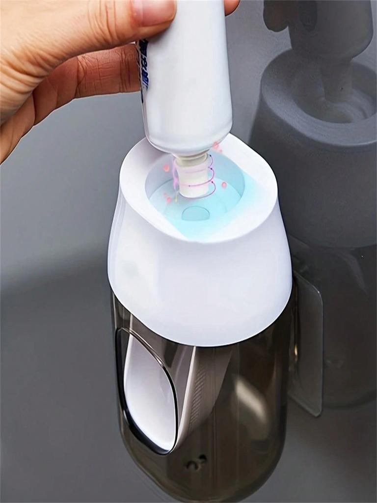 2Pcs Use This Automatic Hands-Free Toothpaste Dispenser and Wall-Mounted Bracket to Upgrade Your Bathroom