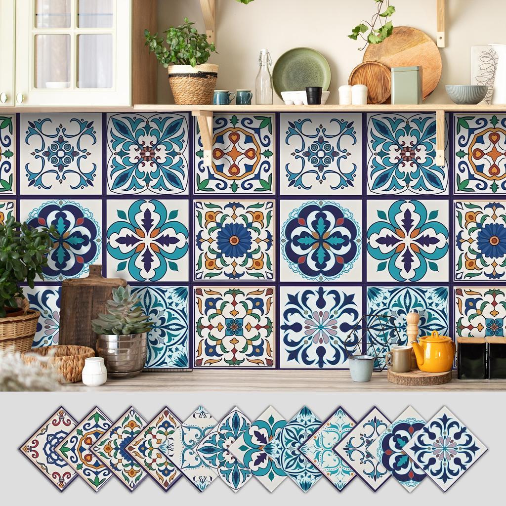 12 Self-adhesive Kitchen Waterproof and Oil-proof Wall Stickers, Bathroom Wall Decoration Renovation, Beautification Strong Wallpaper Stickers