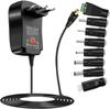 Universal 3-12V Adjustable AC Adapter Charger + 8 Plugs
