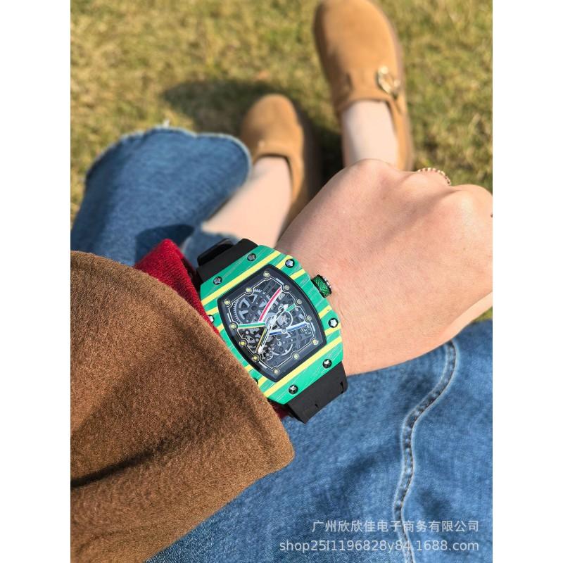 Richa Carbon Fiber Watch Couples Skeleton