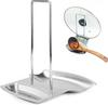 Stainless Steel Kitchen Pan Lid Holder and Spoon Rest Cookware Organizer Desktop Uncluttered Solution Space Saving Racks