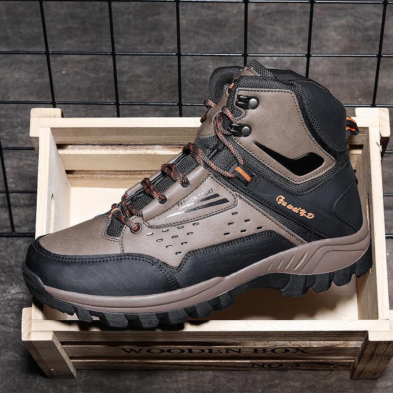 

Мужские теплые ботинки хай-топ больших размеров для пеших прогулок - уличная зимняя обувь для ходьбы 45 коричневый