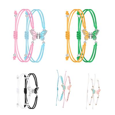 Σετ 2 Βραχιόλια Φιλίας Πεταλούδα για Κορίτσια και Ζευγάρια Χειροποίητο Πλεγμένο Σχοινί Ασορτί Χειροπέδα Χειροποίητα Κοσμήματα