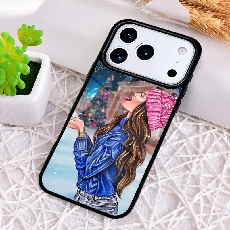 Christmas Girls Tree Gift Phone Case for iPhone 17 Air 16 15 11 12 14 13 Pro Max Shockproof Cover