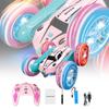 Amazing Colorful Remote Control Stunt Car With Light Up Wheels For Kids Fun