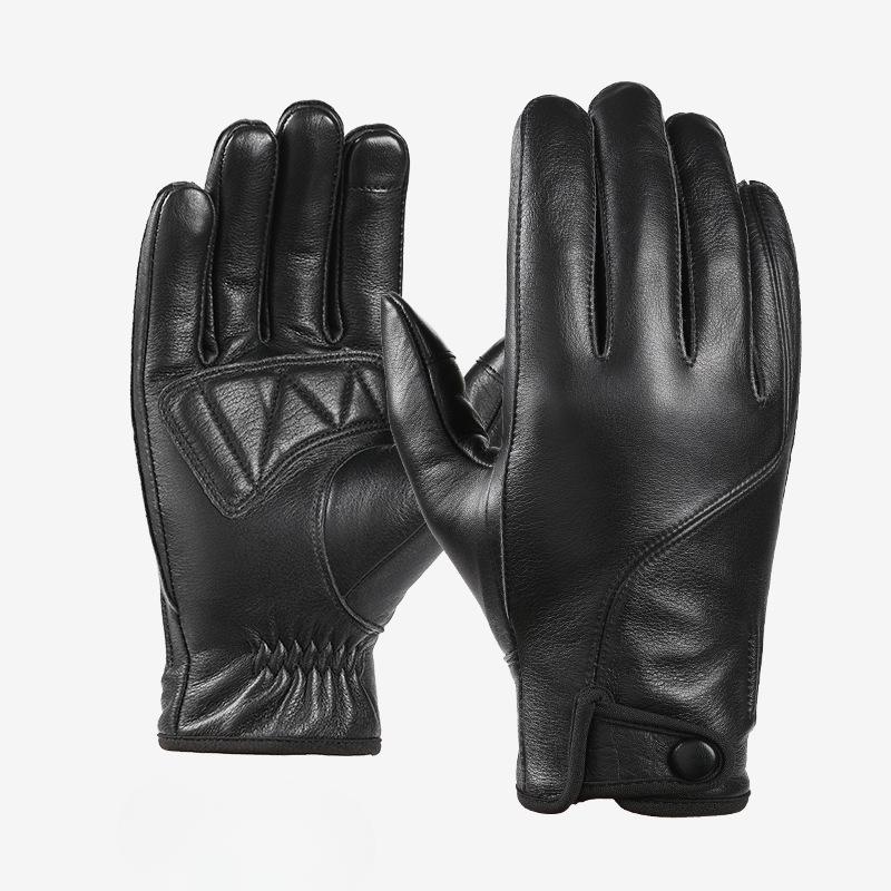 

Зимние перчатки для велоспорта из натуральной кожи, мужские, для улицы, тактические, полнопалые, с плюшевой теплой защитой, противоскользящие, с сенсорным экраном, для езды на мотоцикле XXL