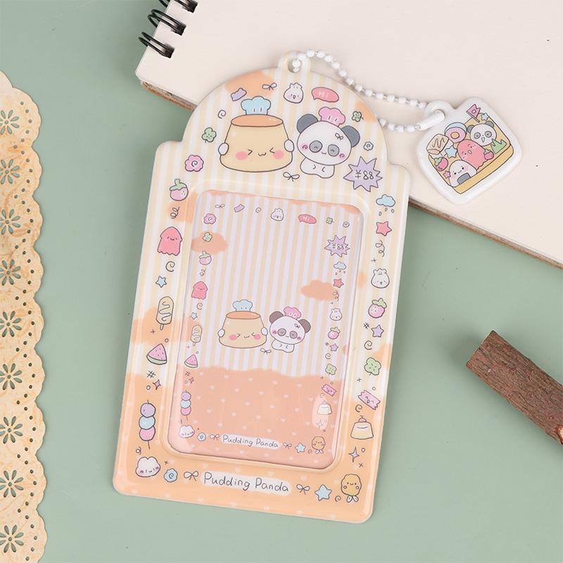

Милые ПВХ протекторы для карт с пандой K-pop держатель для фотокарточек защитный чехол для ID-карты держатель для фотокарточек мультяшный значок чехол для кредитной карты с брелоком