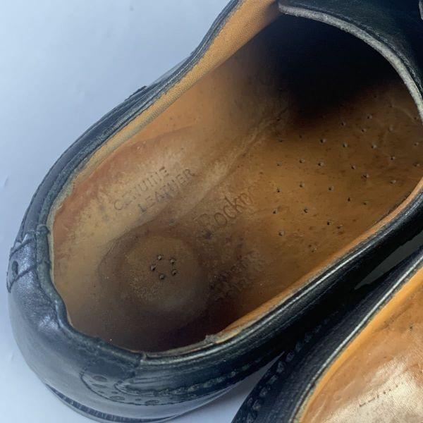 Rockport Italy Wingtip Business Shoes Black 8 EEE 26.0(USED)