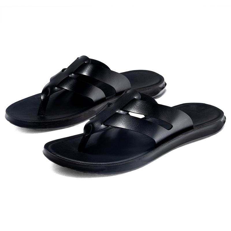 

Fashion Summer Flip-flops Male Half Drag New Handmade Flats Man s Leather Sandals Stylish Beach Slippers Quick Dry Wading Aqua Shoes 38