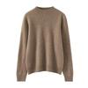 Women's Pure Cashmere High Neck Sweater - Solid Color Knit Pullover
