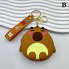 Cute Silicone Earphone Storage Bag Cartoon Capybara Coin Purse Girls Wallet Bags Pendant With Wrist Strap Keychain