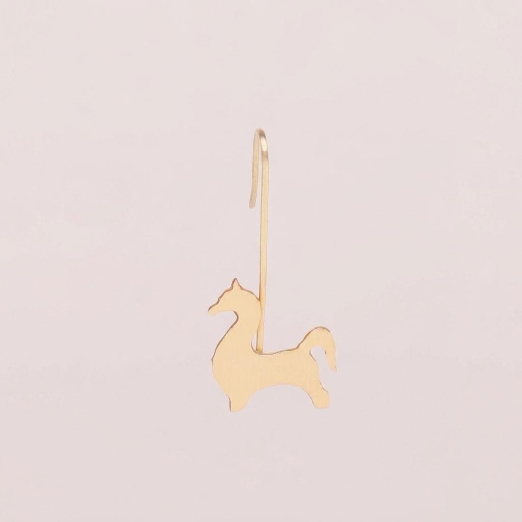 Alma Horse Handmade Brass Earrings