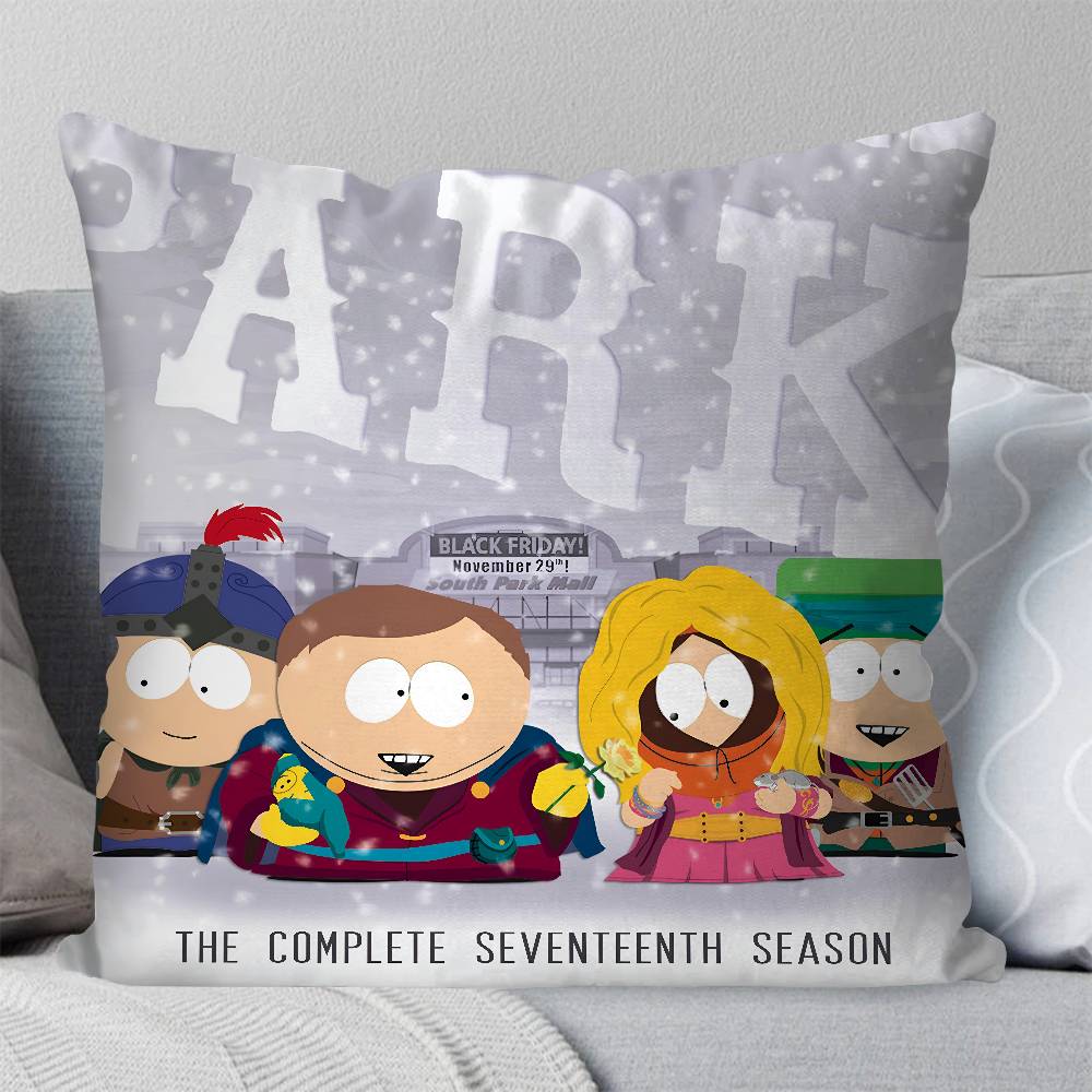 S-South Park Pillow Case Square Pillow Bedroom Sofa Leisure Comfort Cushion Car Living Room Home Decoration