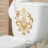 Golden Pattern Decorative Toilet Wall Sticker For Bathroom Decor Wall Decor Adhesive Wallpaper Toilet Decoration Wc Accessories