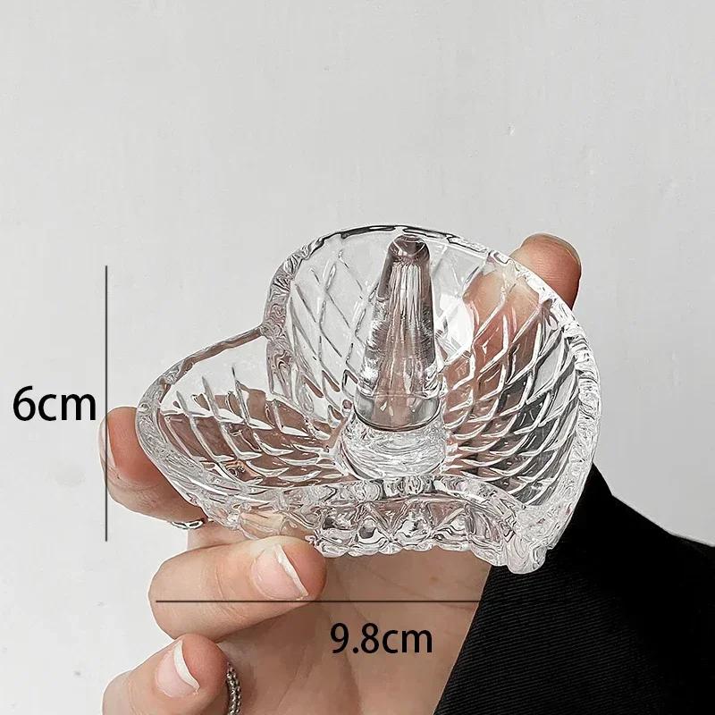 Creative Relief Glass Tray Light Luxury Dressing Table Jewelry Storage Trays Decorative Watch Plate Room Organization Tray