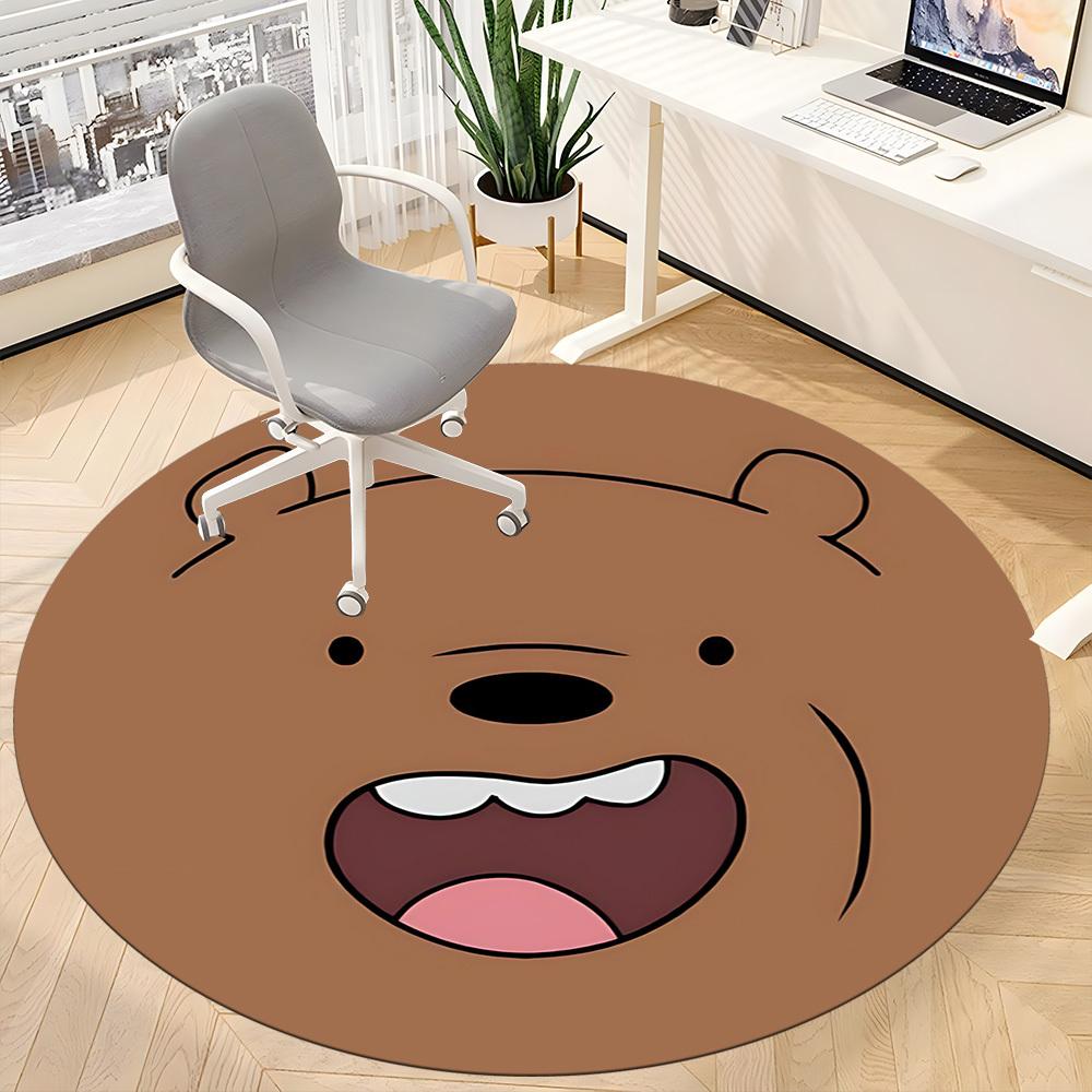 1pc We Bare Bears Friends Office Round Area Rug, Under Office Chairs Bedroom Living Room Home Decor  a1022188