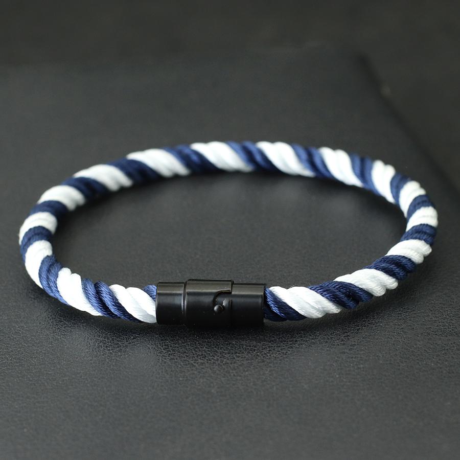 Prosty Styl Męska Bransoletka Czarna Magnetyczna Klamra Paracord Bransoletka Bangle Etniczna Morska Lina Bransoletka Rekreacyjna Pulseira Biżuteria