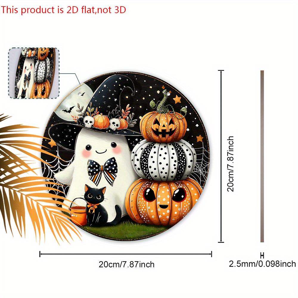 Halloween Wooden Sign with Pumpkin & Ghost Pattern - Charming Decorative Sign and Plaques - Ideal Front Door Decor - Halloween Decor