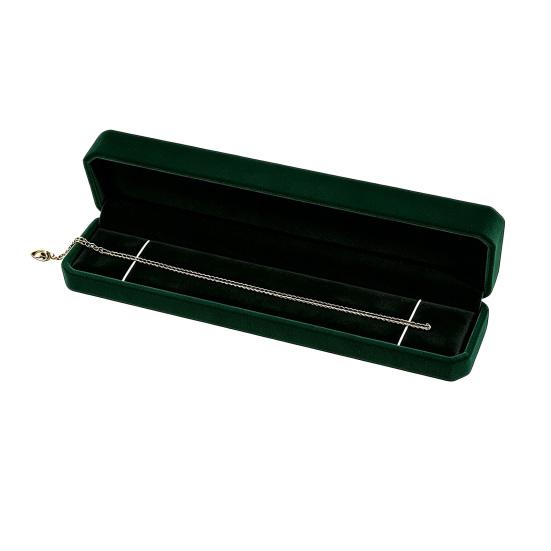 Velvet Jewelry Box, Dark Green Suede Flip Cover Hard Case, Scratch-Proof Shock-Proof Organizer, Jewelry Storage Box for Travel