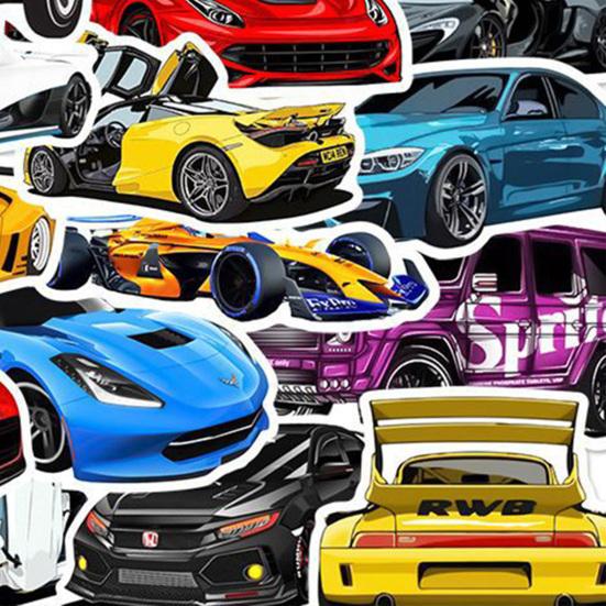 Autocolante pentru mașini sport, modele multiple autoadezive, impermeabile, fără urmă, detașabile, bricolaj, cadou pentru fani auto, bară de protecție, biciclete, curse, autocolante pentru chitară, cadou
