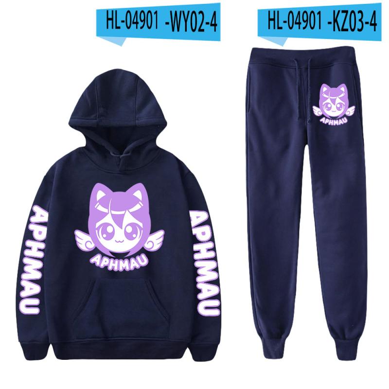 

Аніме Aphmau Merch Prints Hoodie Sets Чоловіки Жіночі Спортивні костюми Повсякденні Толстовка + Штани 2 шт. Вуличний одяг Великі світшоти L