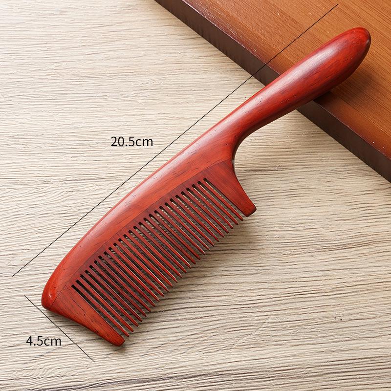 

Гравированная расческа из красного сандалового дерева и палисандра с кисточкой - Ручная массажная расческа для дома или свадебный подарок