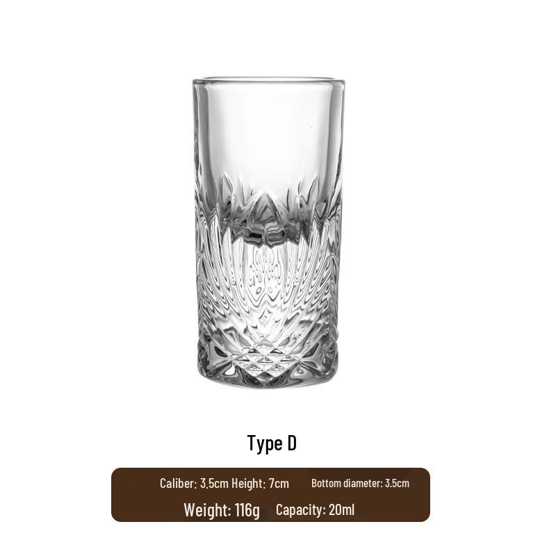 Deou Starlight Engraved Crystal Glass Baijiu Cups, Set of 6