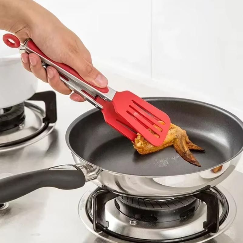 Silikon Barbekü Maşası Barbekü Klipsi Mutfak Klipsleri Silikon Yemek Maşası Yemek Klipsleri Ev İçin Mutfak Aleti Paslanmaz Çelik Kürek