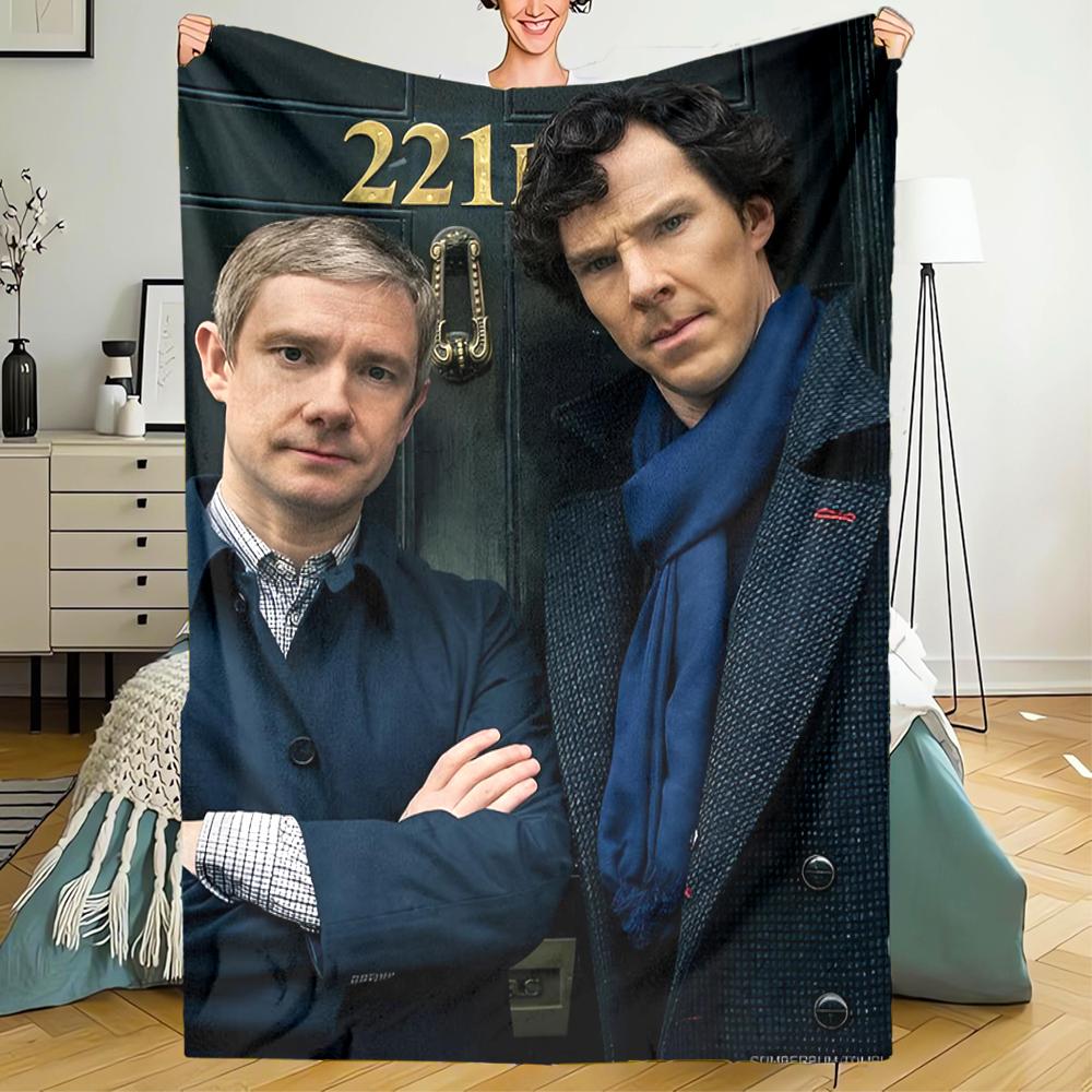 Sherlock Theme Printed Blanket - Perfect for Couch, Bed, Travel & Outdoor Use | Machine Washable, Cozy & Durable.