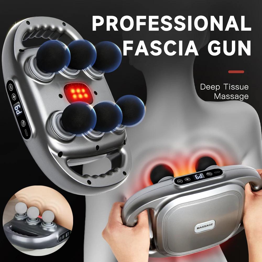 Six-Head Fascia Massager Vibrates Waist Back Shoulder Calf Body Massager Fat Burner Slim Relax Muscle Fitness USB Charging