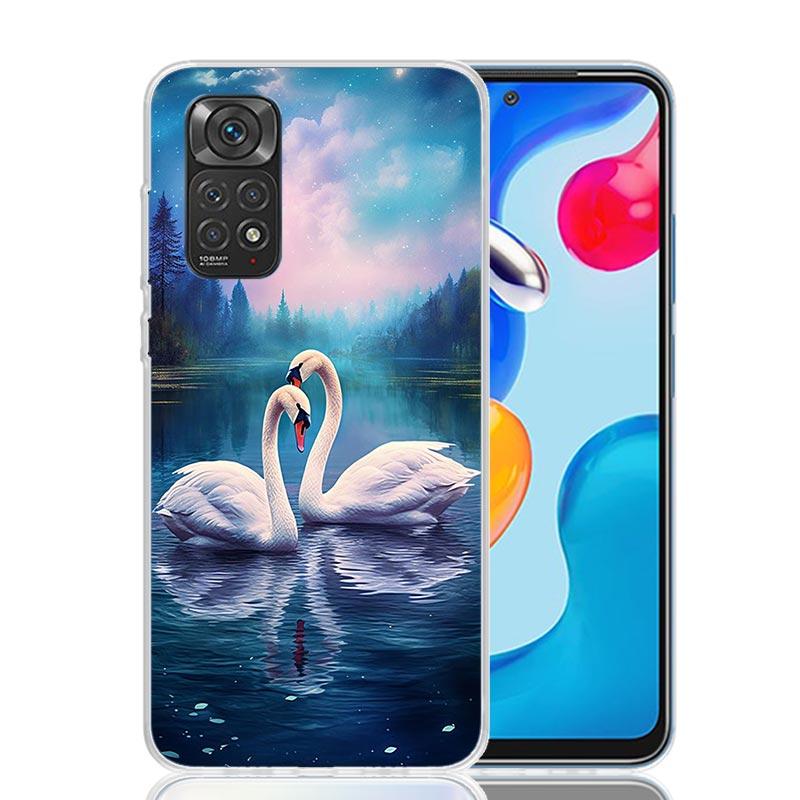 White Swan Grace Art Phone Case For Xiaomi Redmi Note 15 14 13 12S 12 Pro Plus 11S 11E 11 11T 10S 10 Art Soft Pattern Cover Redm