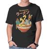 Unisex Crew Neck T-Shirt Kawaiiju Ramen Graphic Short Sleeve Casual Tee