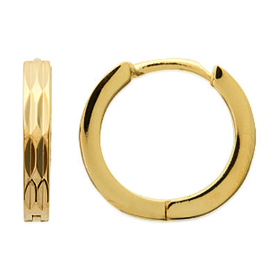 [M8719] - Gold Plated Hoop Earrings 'Choréographie' - 16 Mm 3 Mm